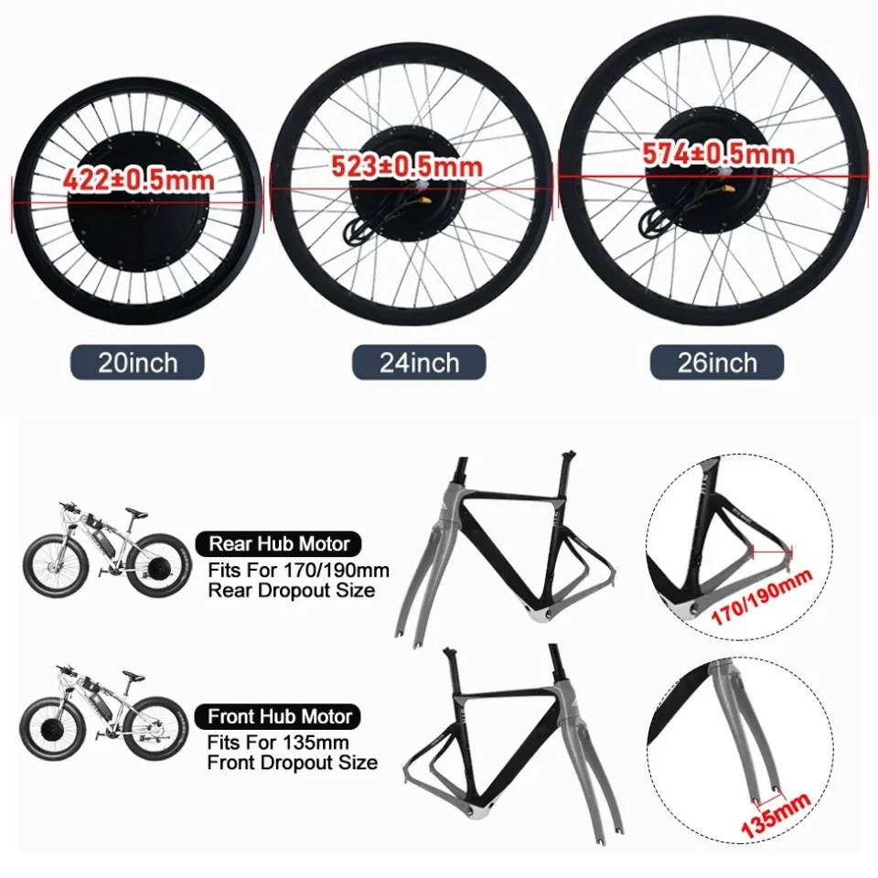 72V 3000W Ebike Snow Bike Conv - Fat Tire Ebike Conversion Kit 2000W recension och pris